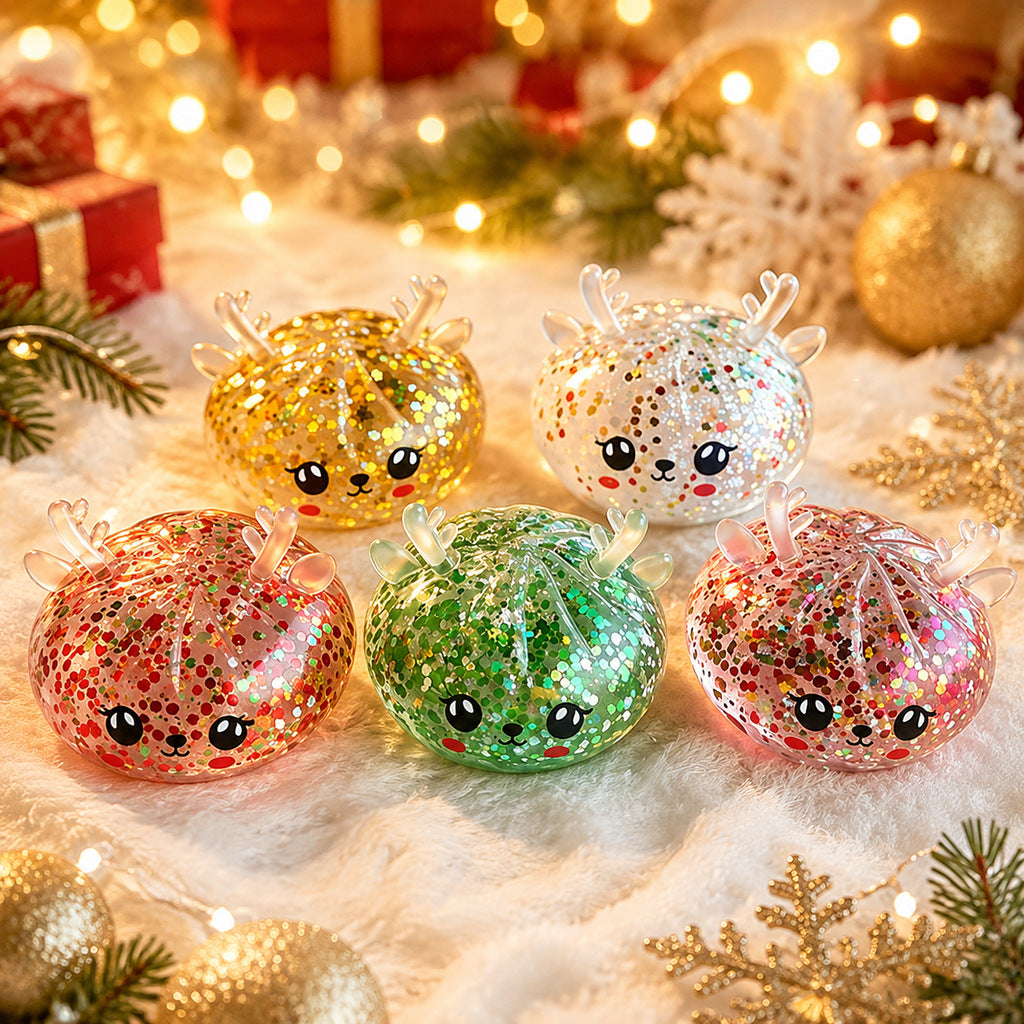 Christmas Reindeer Dumpling Squishy Mystery Toy