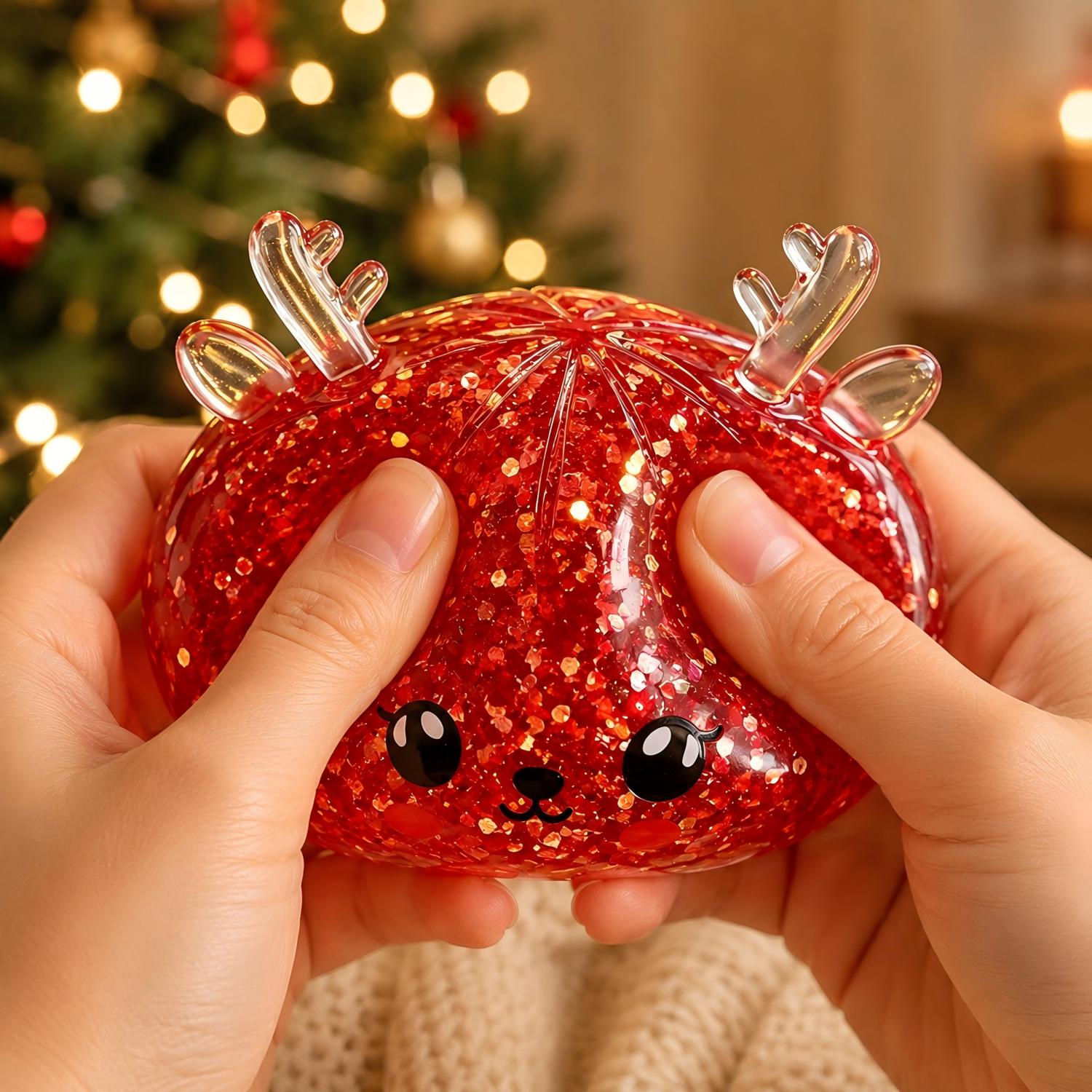 Christmas Reindeer Dumpling Squishy Mystery Toy