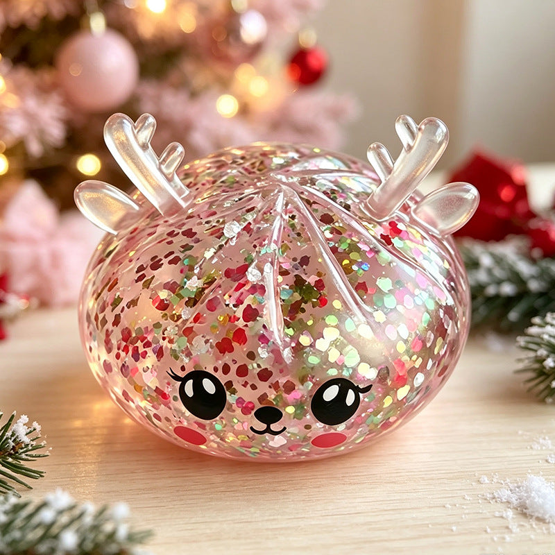 Christmas Reindeer Dumpling Squishy Mystery Toy