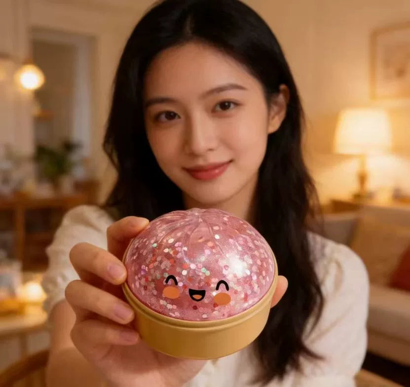 Glitter Smiley Dumpling Squishy Mystery Toy