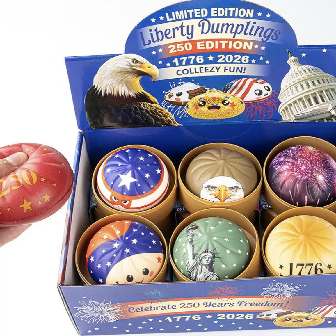 USA 250th Anniversary Dumpling Squishy Mystery Toy